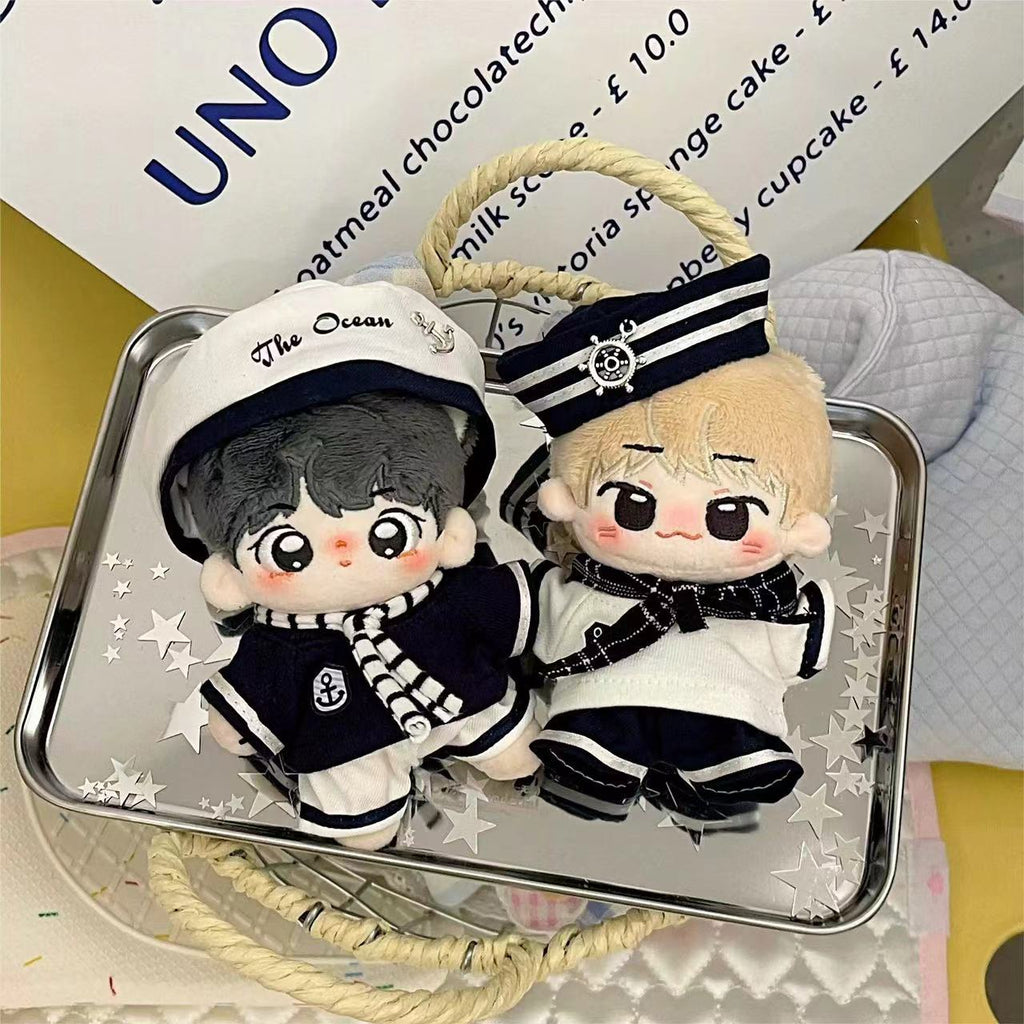 Two ocean adventure sailor outfit styles for 10cm plush