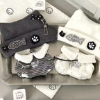 Black & White Punk Cat Set–10cm Doll Outfit