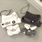 Black & White Punk Cat Set–10cm Doll Outfit