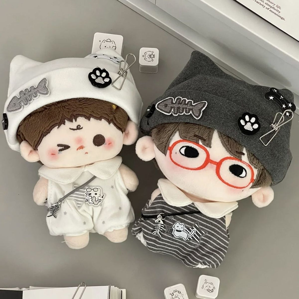 Black & White Punk Cat Set–10cm Doll Outfit