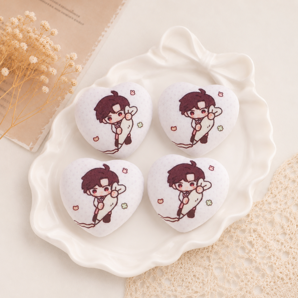 Custom Heart Shape Plush Pins