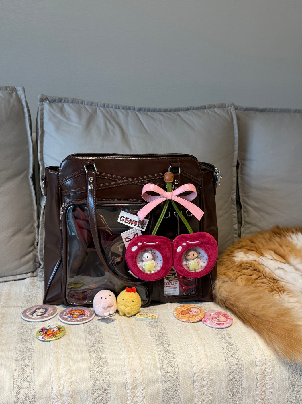 Cherry Plsuh Carrier Bag