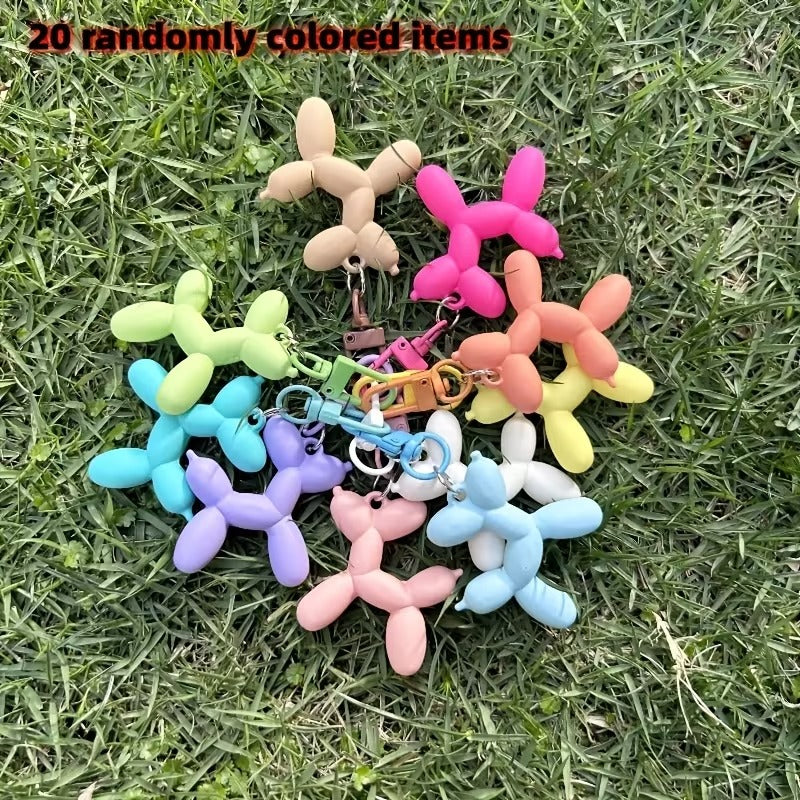 20pcs Cute Balloon Dog Keychain Charm