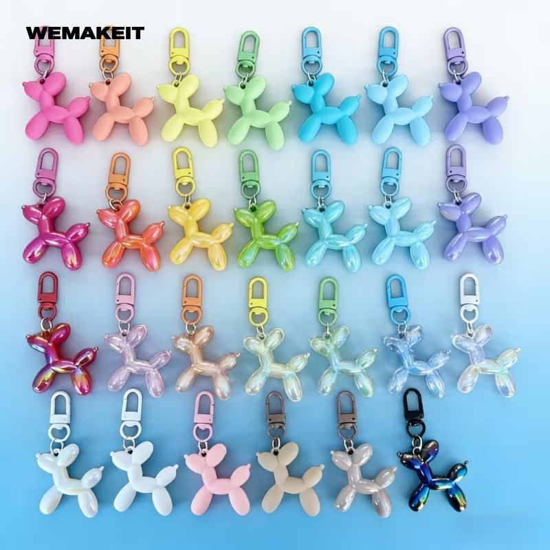 20pcs Cute Balloon Dog Keychain Charm