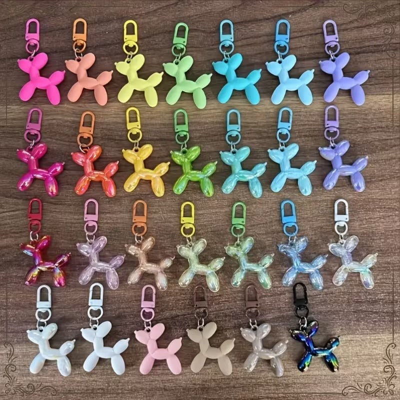 20pcs Cute Balloon Dog Keychain Charm