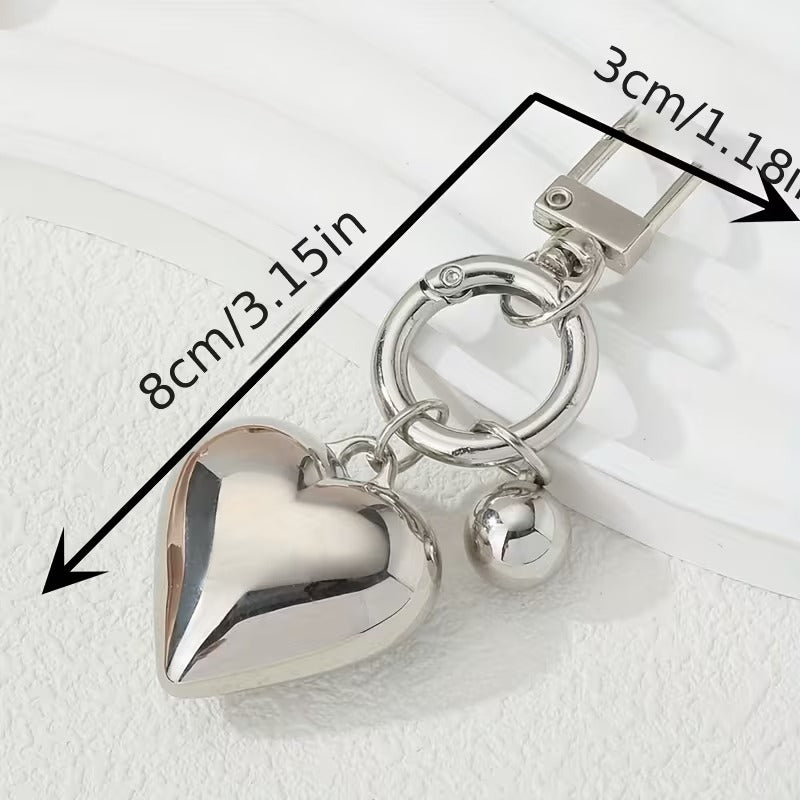 1pc Heart Charm Keychain