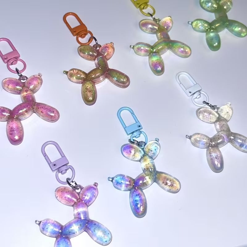 20pcs Cute Balloon Dog Keychain Charm