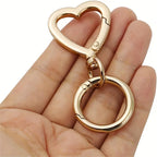 10pcs Heart-Shaped Metal Keychain - Durable Open
