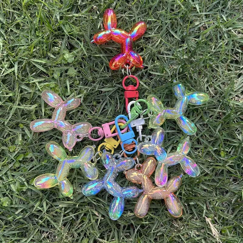 20pcs Cute Balloon Dog Keychain Charm
