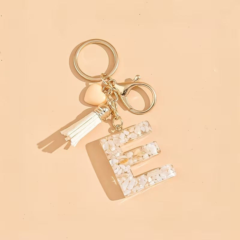 1pc Heart Tassel Letter Keychain