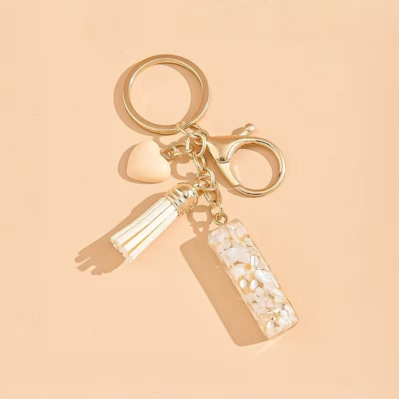 1pc Heart Tassel Letter Keychain