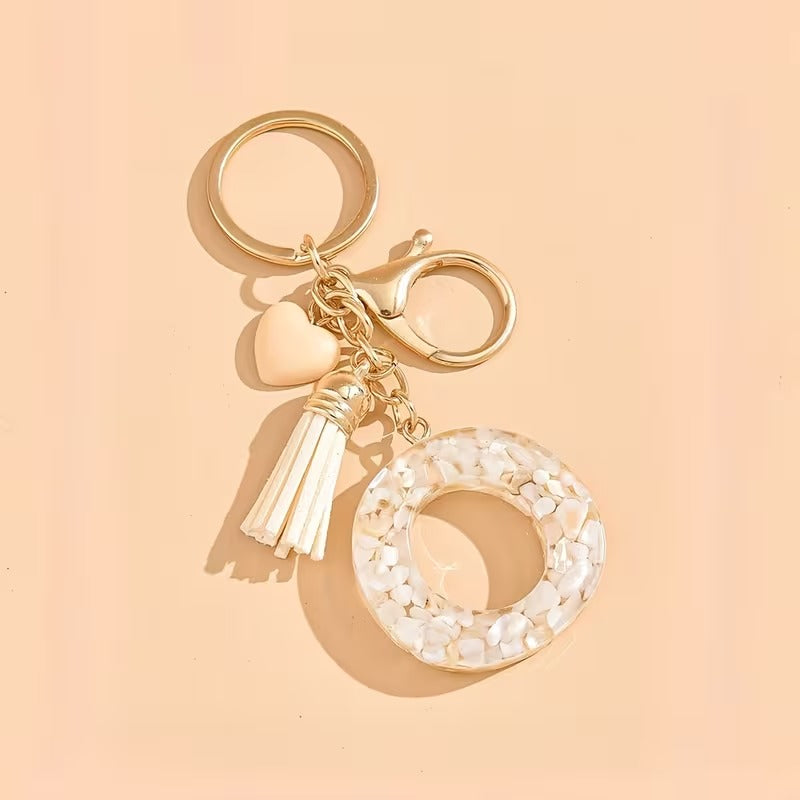 1pc Heart Tassel Letter Keychain