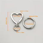 10pcs Heart-Shaped Metal Keychain - Durable Open